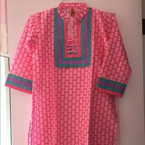 Indian Pakistani Pink cotton Kurti Dress Tunic Top